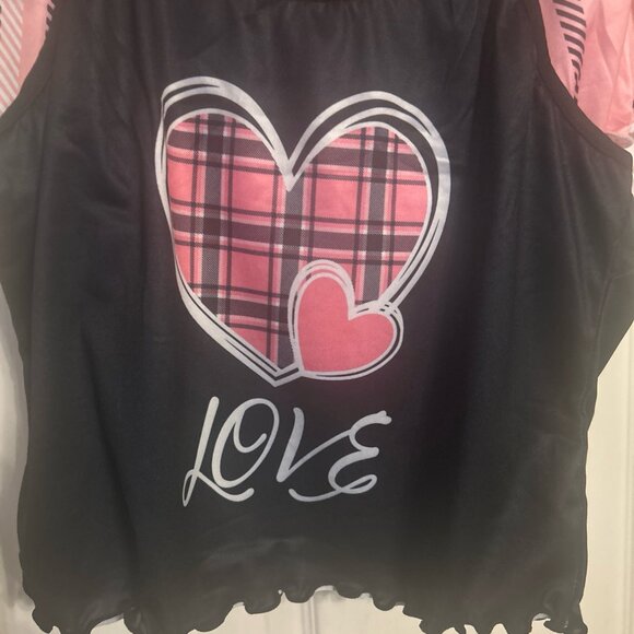 Pajamas Pjs 2 Set Size S Pink & Black Plaid Women's Spaghetti Straps Shorts New - Picture 3 of 10